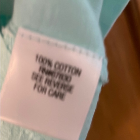 Croft & Barrow  3/4 Sleeve Aqua Textured Shirt - Picture 3 of 7